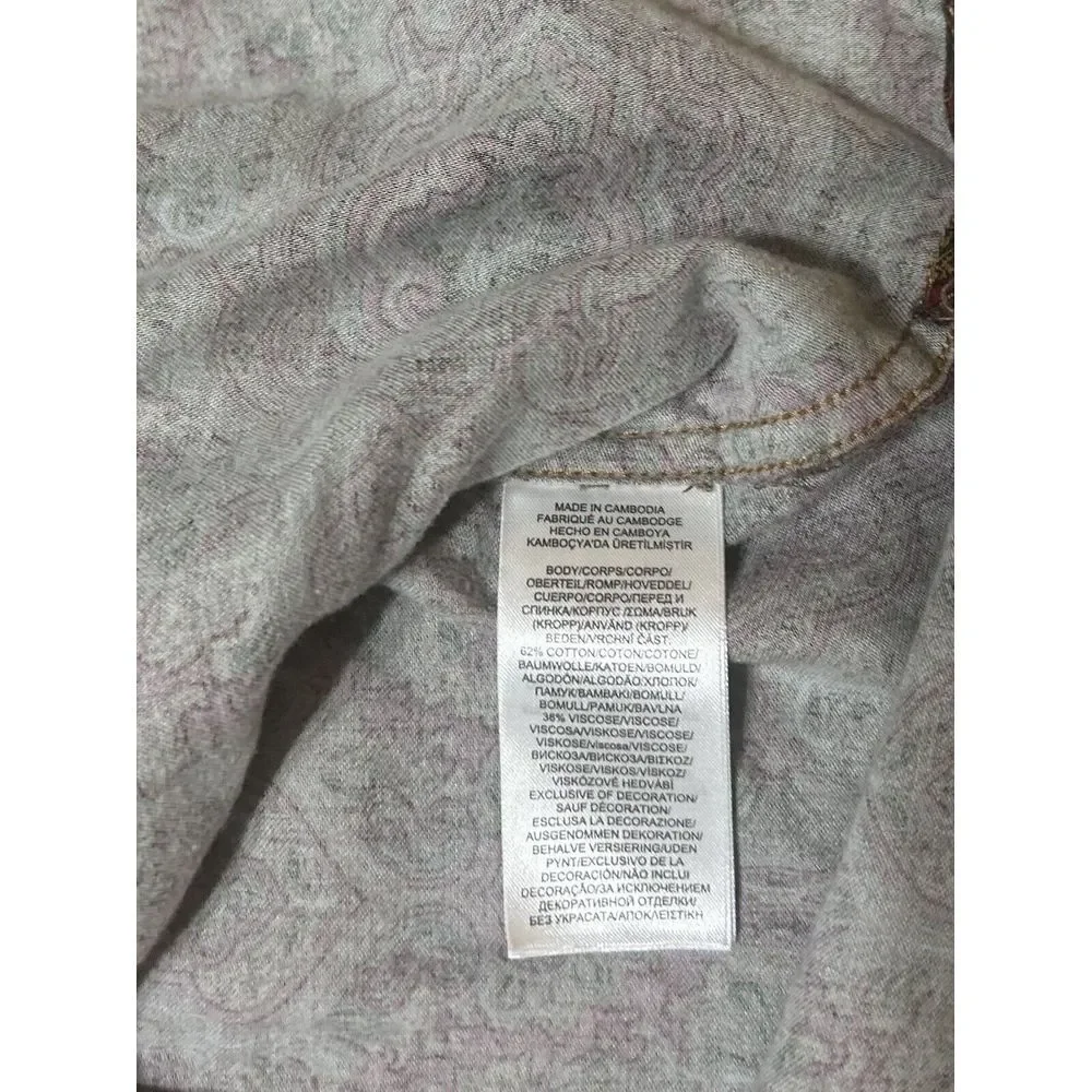 Lauren Ralph Lauren Shirt Womens Petite Small Paisley Leisure Pajama  Embroidery - Picture 4 of 9